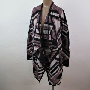 LUCKY BRAND Drape Front AZTEC Cardigan SWEATER  S